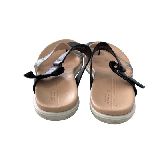 Ecco Simpil Strappy Sandals Size 6.5 Toe Loop Comfort Flats Snakeskin Multicolor - Picture 3 of 8